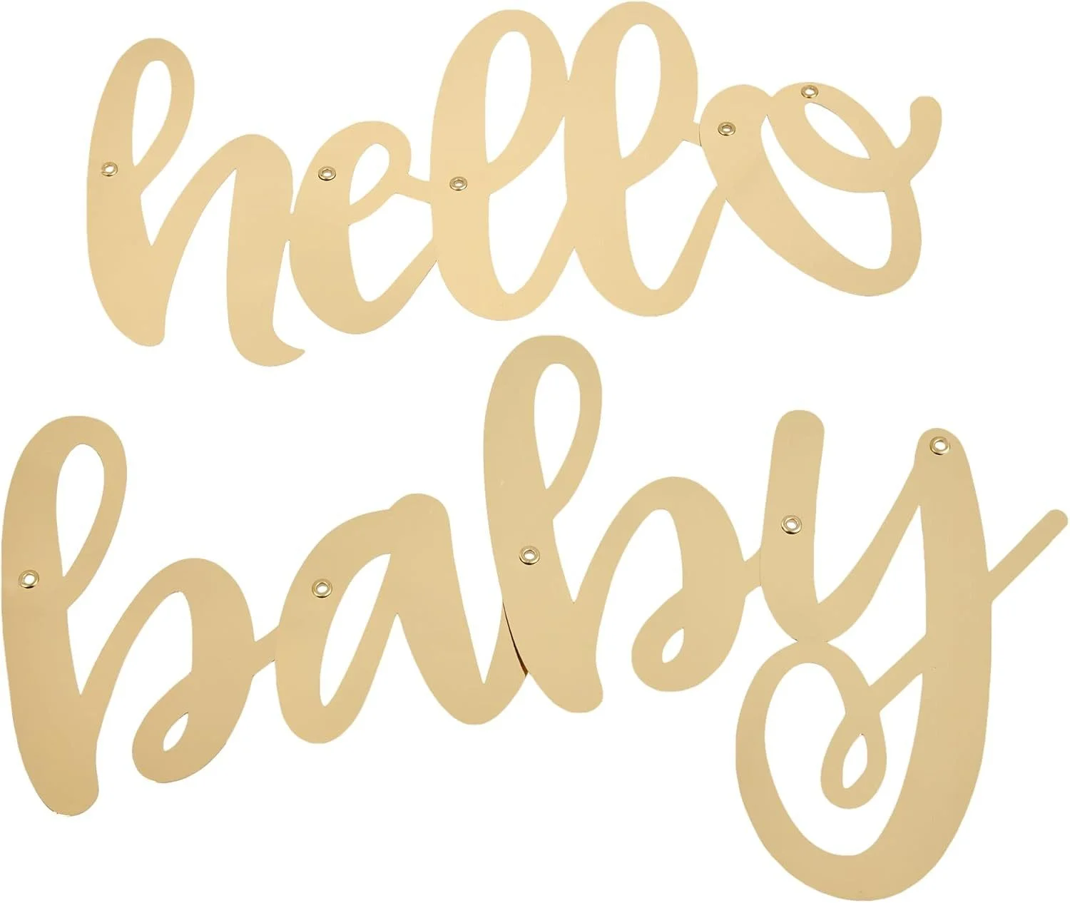 UNIQUE INDUSTRIES INC. – Hängedekoration Buchstabengirlande „Hello Baby“ Folie Gold, ca. 85 cm